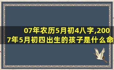 07年农历5月初4八字,2007年5月初四出生的孩子是什么命