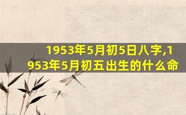 1953年5月初5日八字,1953年5月初五出生的什么命