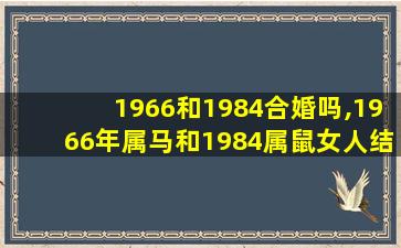 1966和1984合婚吗,1966年属马和1984属鼠女人结婚八字合不