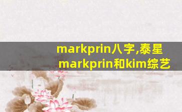 markprin八字,泰星markprin和kim综艺