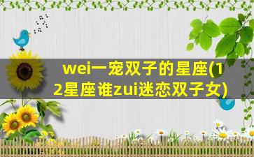 wei一
宠双子的星座(12星座谁zui
迷恋双子女)