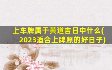 上车牌属于黄道吉日中什么(2023适合上牌照的好日子)