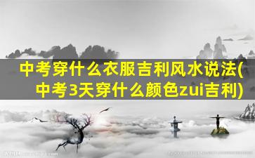 中考穿什么衣服吉利风水说法(中考3天穿什么颜色zui
吉利)