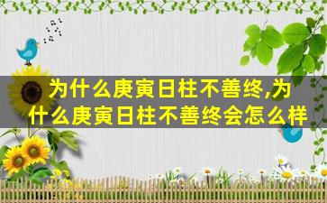 为什么庚寅日柱不善终,为什么庚寅日柱不善终会怎么样