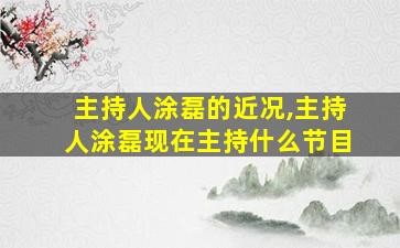 主持人涂磊的近况,主持人涂磊现在主持什么节目