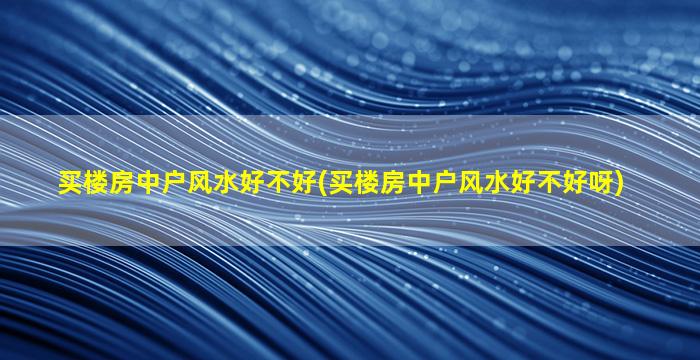 买楼房中户风水好不好(买楼房中户风水好不好呀)