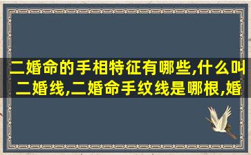 二婚命的手相特征有哪些,什么叫二婚线,二婚命手纹线是哪根,婚姻能长久吗