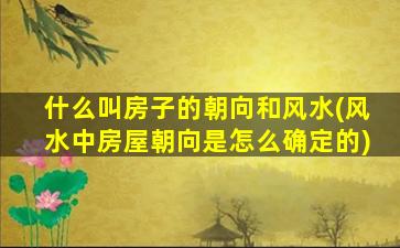 什么叫房子的朝向和风水(风水中房屋朝向是怎么确定的)