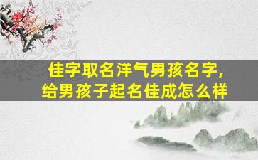 佳字取名洋气男孩名字,给男孩子起名佳成怎么样
