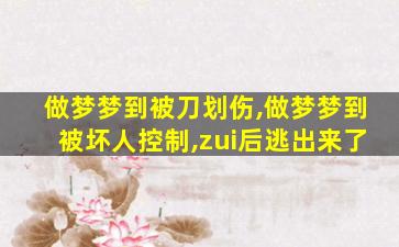 做梦梦到被刀划伤,做梦梦到被坏人控制,zui
后逃出来了