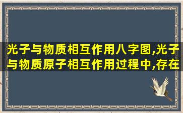 光子与物质相互作用八字图,光子与物质原子相互作用过程中,存在三种类型的跃迁