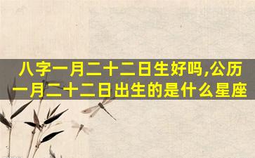 八字一月二十二日生好吗,公历一月二十二日出生的是什么星座