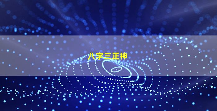八字三正神