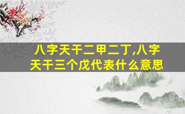 八字天干二甲二丁,八字天干三个戊代表什么意思