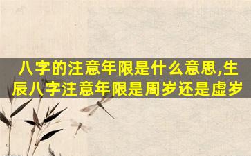 八字的注意年限是什么意思,生辰八字注意年限是周岁还是虚岁