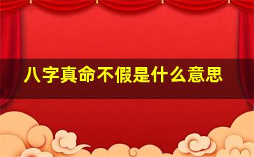 八字真命不假是什么意思