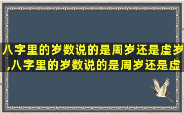 八字里的岁数说的是周岁还是虚岁,八字里的岁数说的是周岁还是虚岁呢