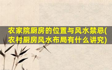 农家院厨房的位置与风水禁忌(农村厨房风水布局有什么讲究)