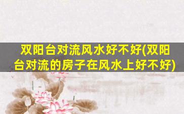 双阳台对流风水好不好(双阳台对流的房子在风水上好不好)