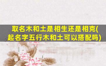 取名木和土是相生还是相克(起名字五行木和土可以搭配吗)