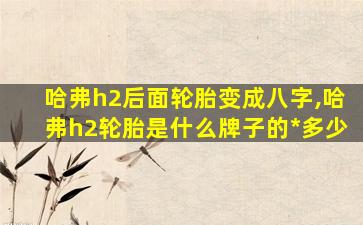 哈弗h2后面轮胎变成八字,哈弗h2轮胎是什么牌子的*
多少