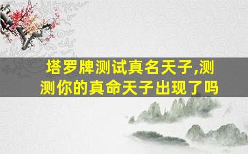塔罗牌测试真名天子,测测你的真命天子出现了吗