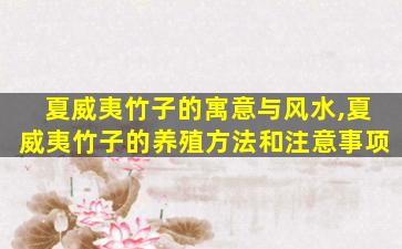 夏威夷竹子的寓意与风水,夏威夷竹子的养殖方法和注意事项