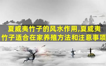 夏威夷竹子的风水作用,夏威夷竹子适合在家养殖方法和注意事项