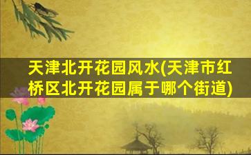 天津北开花园风水(天津市红桥区北开花园属于哪个街道)