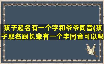 孩子起名有一个字和爷爷同音(孩子取名跟长辈有一个字同音可以吗)