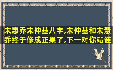 宋惠乔宋仲基八字,宋仲基和宋慧乔终于修成正果了,下一对你站谁