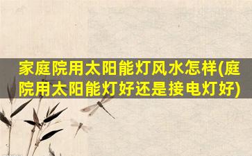 家庭院用太阳能灯风水怎样(庭院用太阳能灯好还是接电灯好)