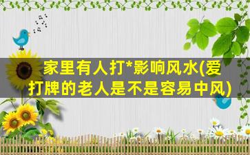 家里有人打*
影响风水(爱打牌的老人是不是容易中风)