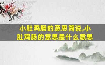 小肚鸡肠的意思简说,小肚鸡肠的意思是什么意思