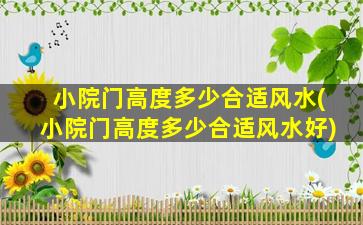 小院门高度多少合适风水(小院门高度多少合适风水好)