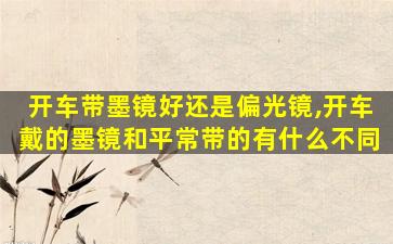 开车带墨镜好还是偏光镜,开车戴的墨镜和平常带的有什么不同