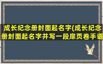 成长纪念册封面起名字(成长纪念册封面起名字并写一段扉页卷手语)