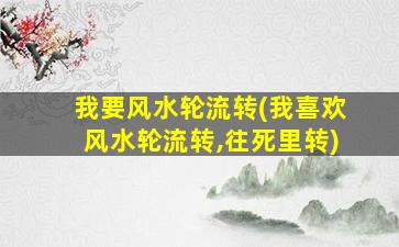我要风水轮流转(我喜欢风水轮流转,往死里转)