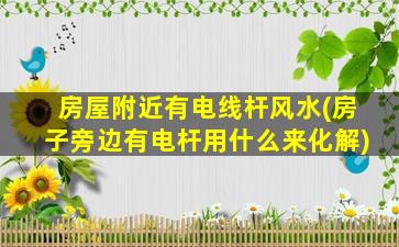 房屋附近有电线杆风水(房子旁边有电杆用什么来化解)