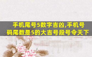 手机尾号5数字吉凶,手机号码尾数是5的大吉号段号令天下