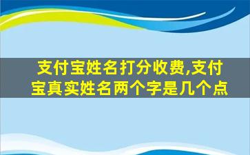 支付宝姓名打分收费,支付宝真实姓名两个字是几个点