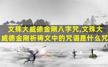 文殊大威德金刚八字咒,文殊大威德金刚祈祷文中的咒语是什么咒