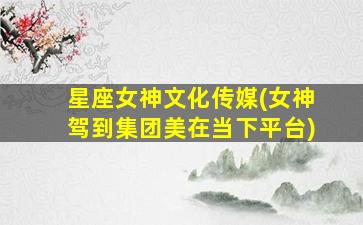 星座女神文化传媒(女神驾到集团美在当下平台)