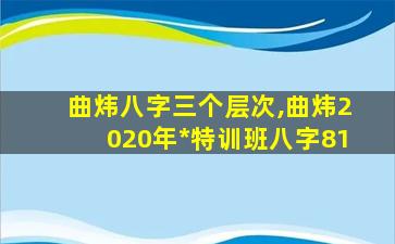 曲炜八字三个层次,曲炜2020年*
特训班八字81