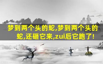 梦到两个头的蛇,梦到两个头的蛇,还砸它来,zui
后它跑了!