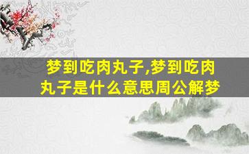 梦到吃肉丸子,梦到吃肉丸子是什么意思周公解梦