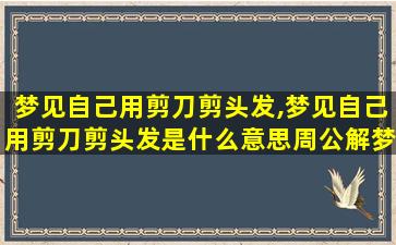 梦见自己用剪刀剪头发,梦见自己用剪刀剪头发是什么意思周公解梦