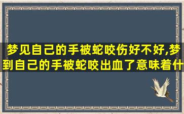梦见自己的手被蛇咬伤好不好,梦到自己的手被蛇咬出血了意味着什么意思