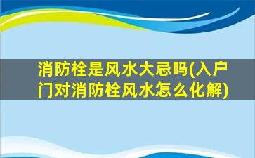 消防栓是风水大忌吗(入户门对消防栓风水怎么化解)