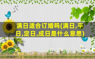 满日适合订婚吗(满日,平日,定日,成日是什么意思)